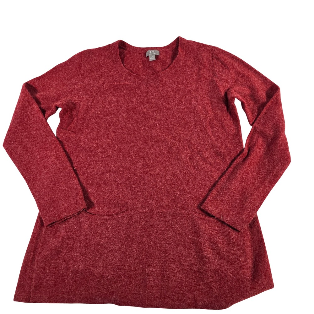 J Jill‎ Petite Red Italian Yarn Wool Cashmere Sweater Size S